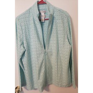 Drapers and Damons Jacket and Blouse Set, Light Blue, Size Large